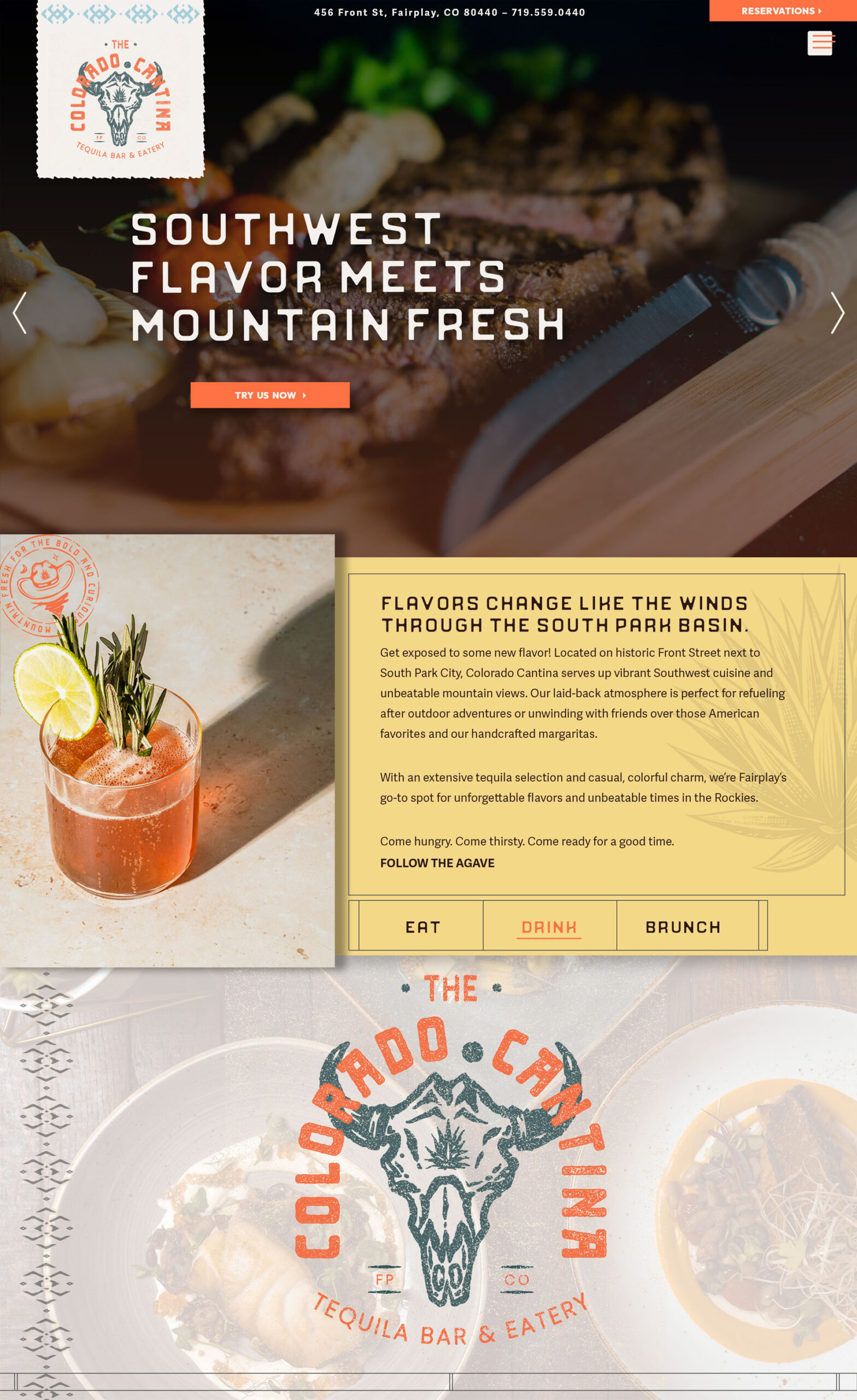 Colorado Cantina homepage header