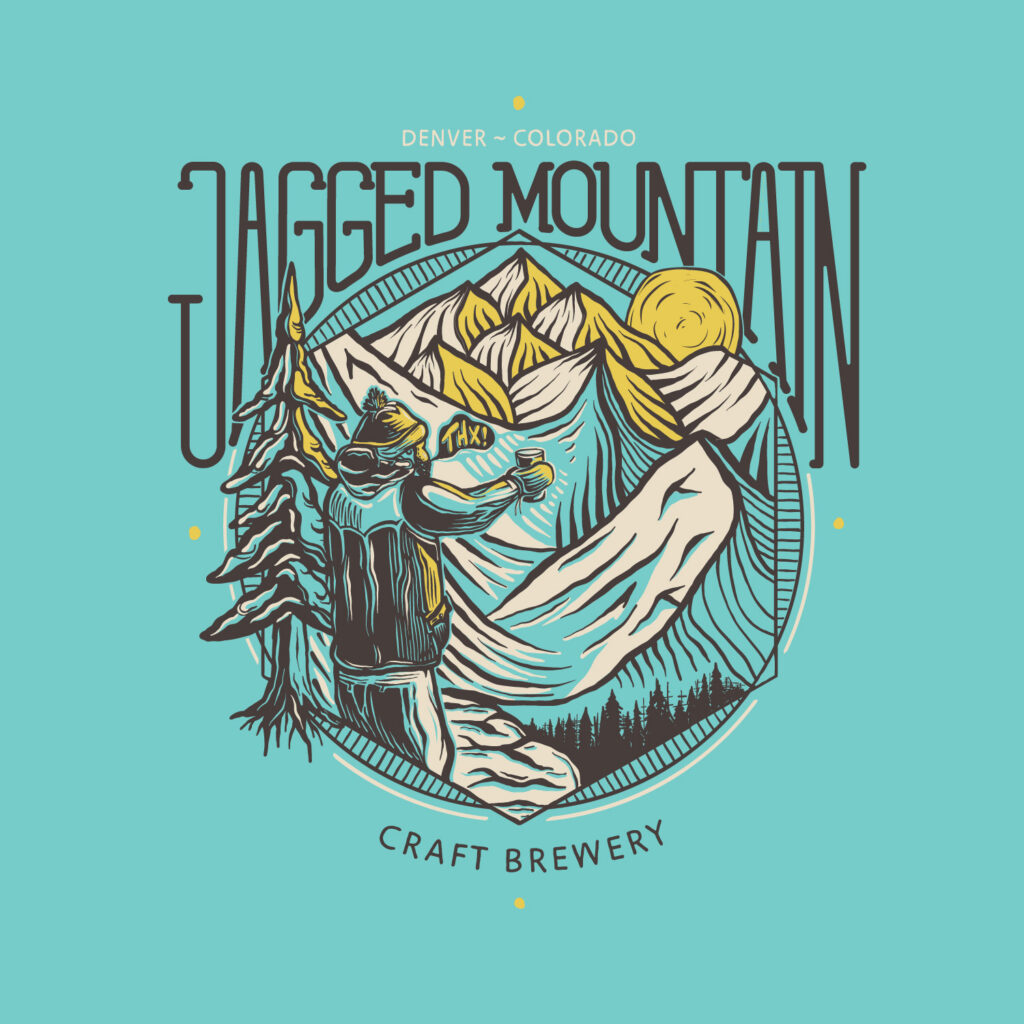 Jagged Mountain Craft Brewery in the mountains tee