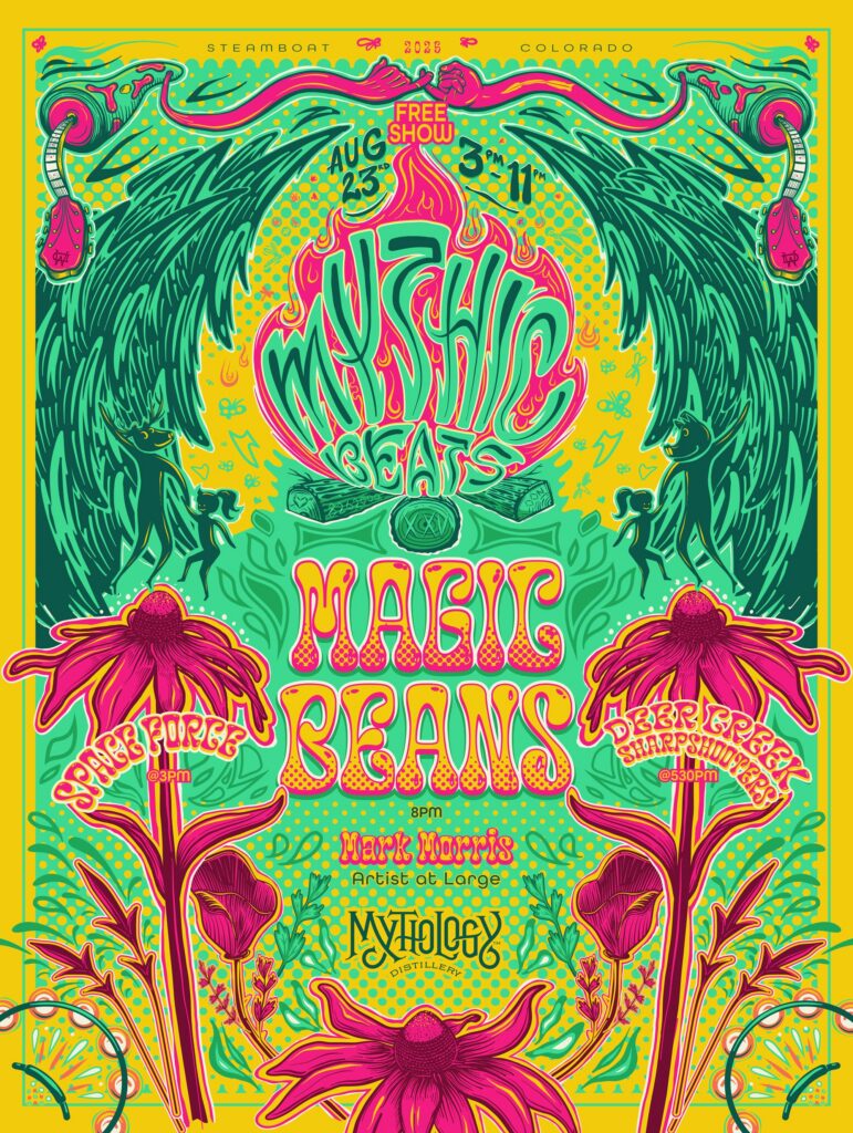- MTN CREATIVE DESIGN CO. Mythology Distillery Mythic Beats poster ft. Magic Beans