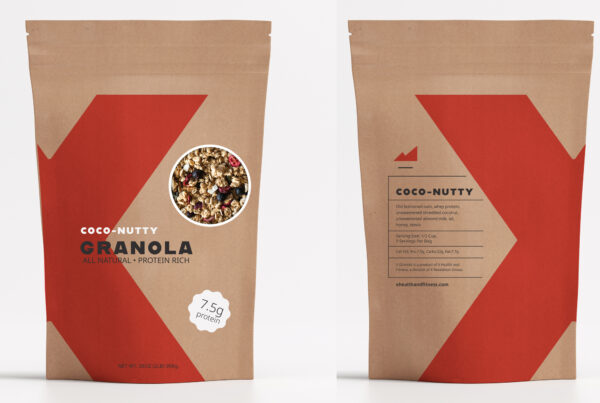 X Health & Fitness granola label